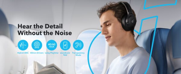 Soundcore by Anker Q20i Noise Cancelling Headphones+ P20i True Wireless Earbuds |