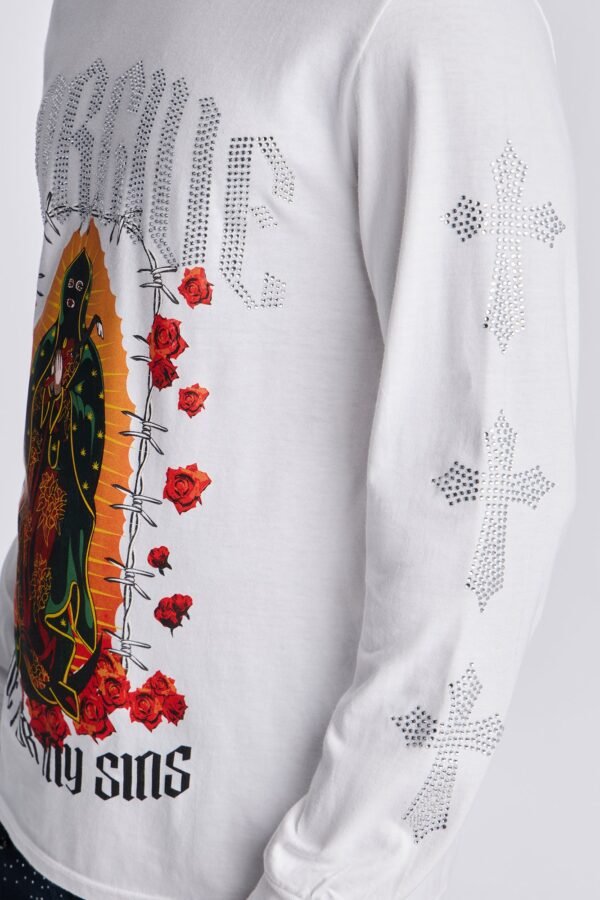 Forgive My Sins Rhinestone Long Sleeve Tee