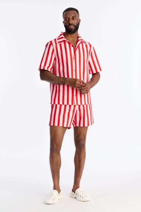 Striped Party Seersucker Button Up Shirt