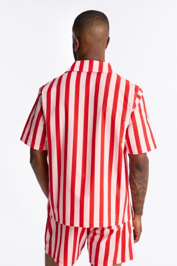 Striped Party Seersucker Button Up Shirt