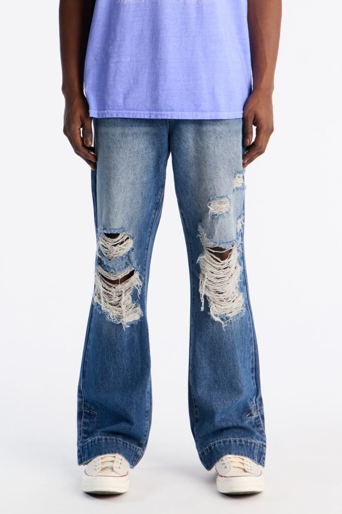 Your Everyday Distressed Straight Flare Jean