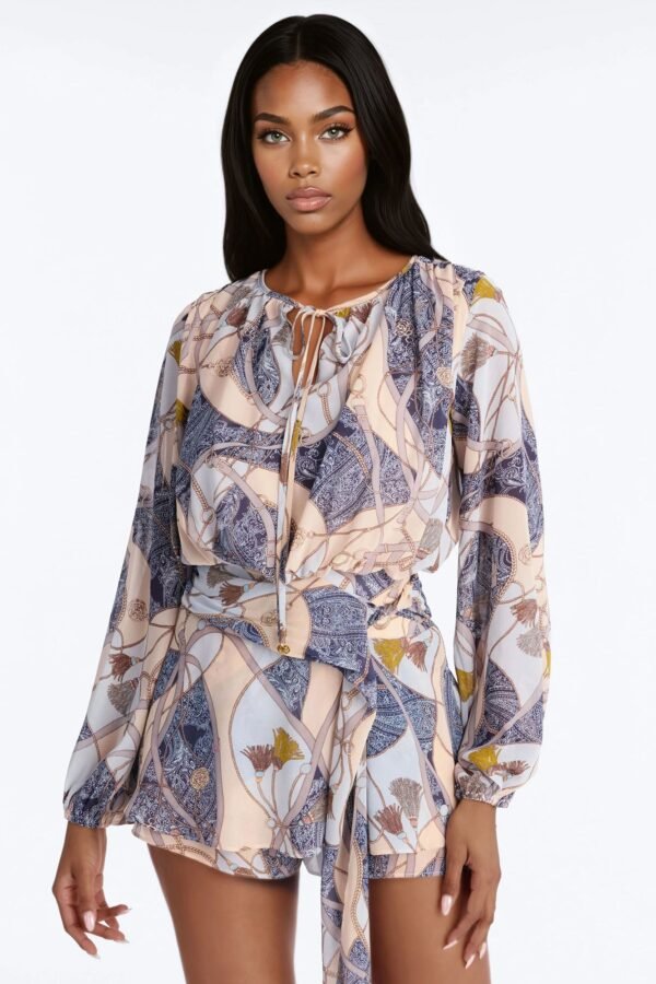 Vale Chiffon Tie Waist Romper