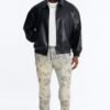 Stacked Skinny Flare Embroidered Falling Roses Jean