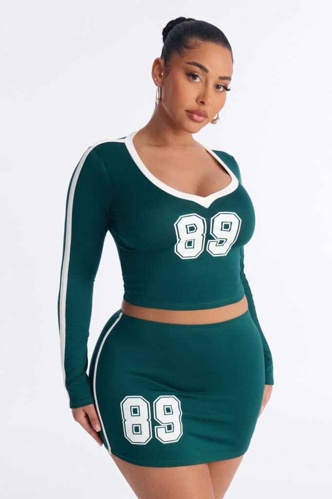 Cheer You On Long Sleeve Mini Skirt Set