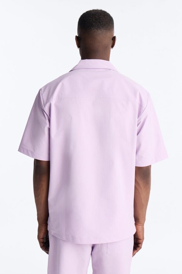 Seersucker Short Sleeve Cuban Collar Shirt