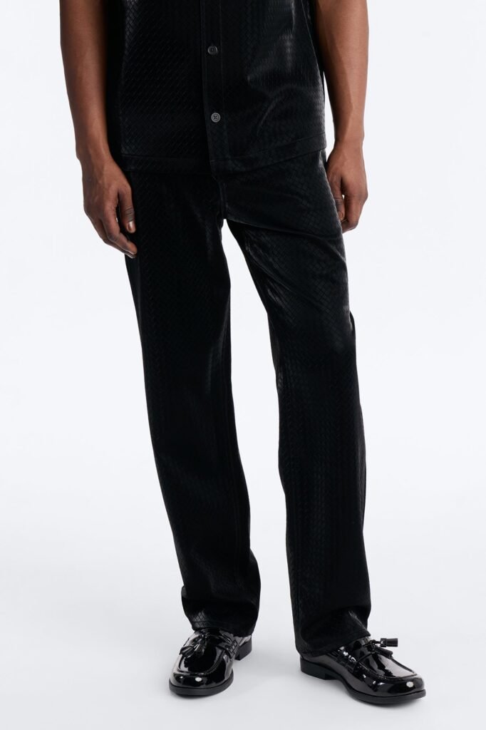 Straight Tisse Textured Faux Leather Pant