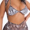 Mojitos And Summer Heat Snake Deep V-Neck Swim Cover Up Mini Dress