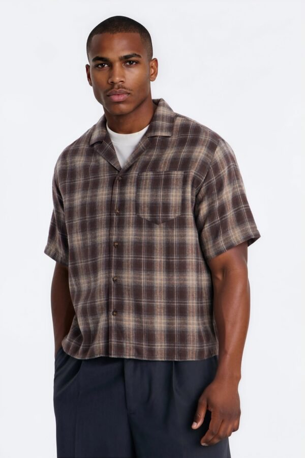 Your Weekend Plaid Cuban Collar Button Up Shirt