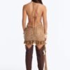 Tan Lines Only Halter Sequin Crochet Micro Mini Dress