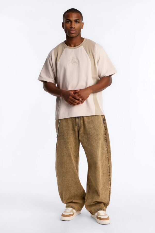 LA Embroidery Paneled Fleece Tee