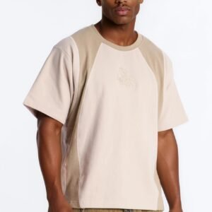 LA Embroidery Paneled Fleece Tee