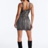 Kassidy Studded Stretch Denim Micro Mini Dress