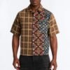 Trippy Mixed Media Button Up Shirt