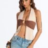 Summer Awaits Hardware Linen Halter Top