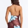 Leora Satin Halter Cowl Neck Top
