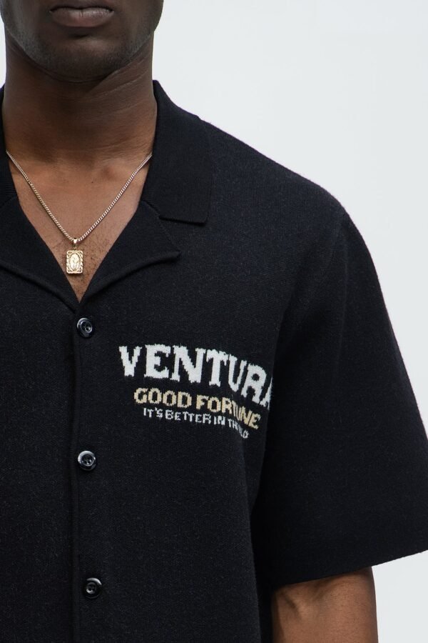 Dragon Palm Short Sleeve Knitted Shirt