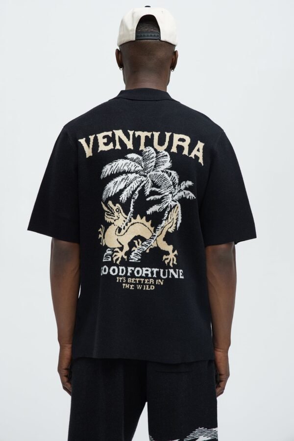 Dragon Palm Short Sleeve Knitted Shirt