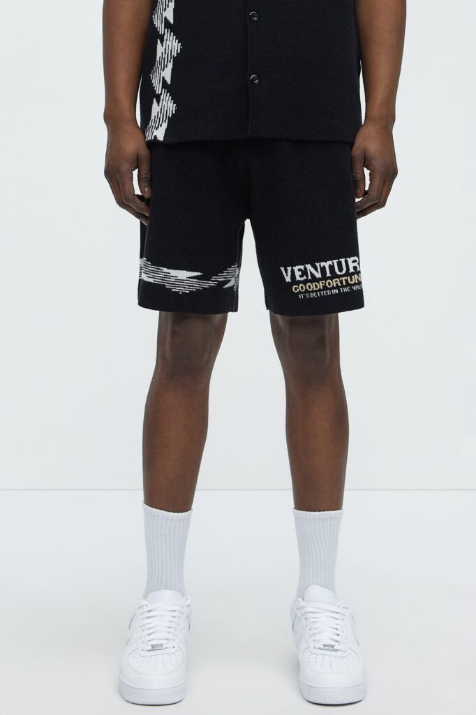 Dragon Palm Knitted Relaxed Shorts