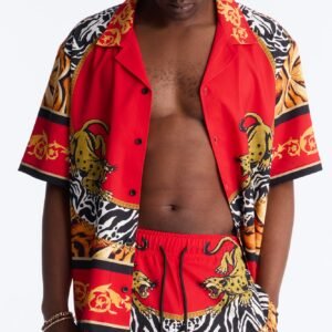 Jungle Royale Baroque Cuban Collar Button Up Shirt