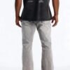 Stacked Skinny Slim Flare Acid Distressed Jeans