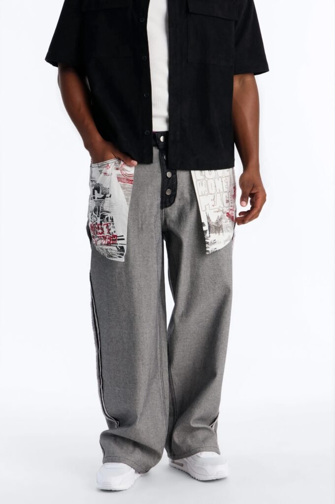 Inside Out Stacked Slim Flare Raw Denim Jean