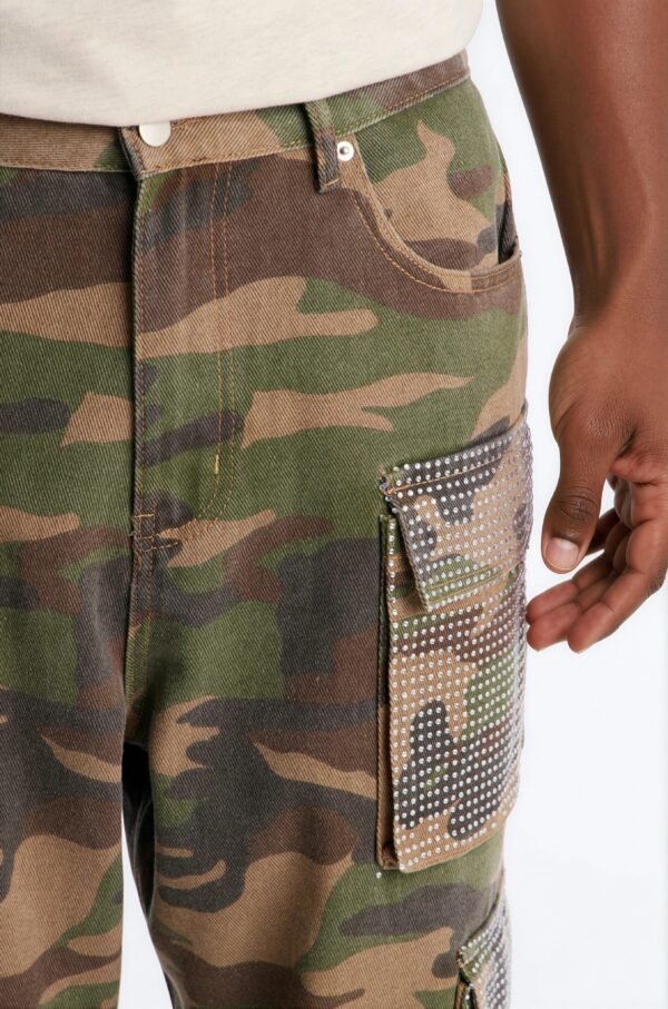Baggy Rhinestone Combat Cargo Jean
