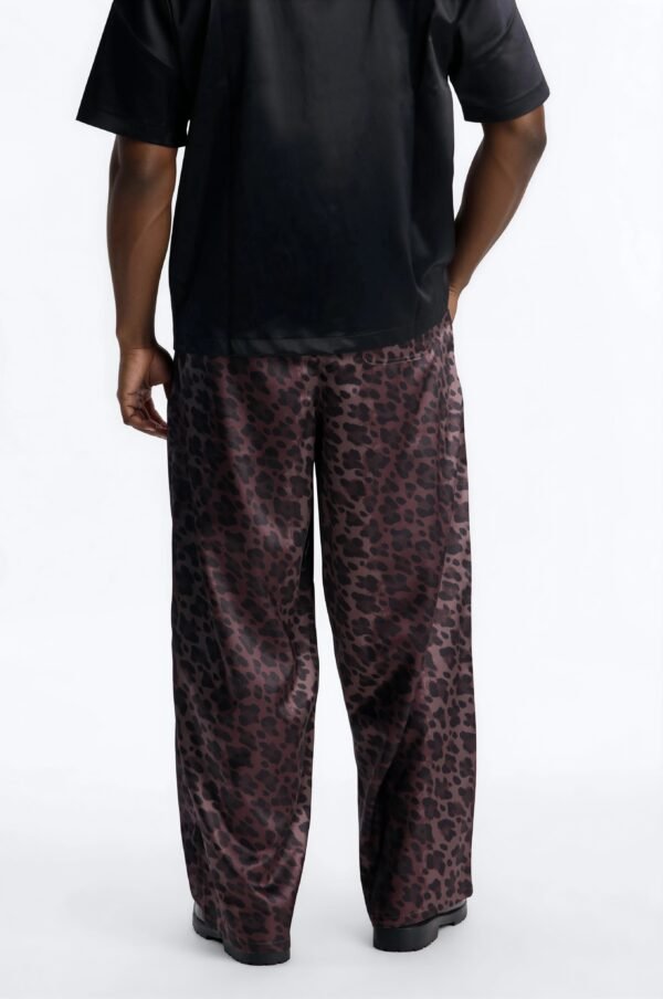 Wide Leg Urban Leopard Satin Pant