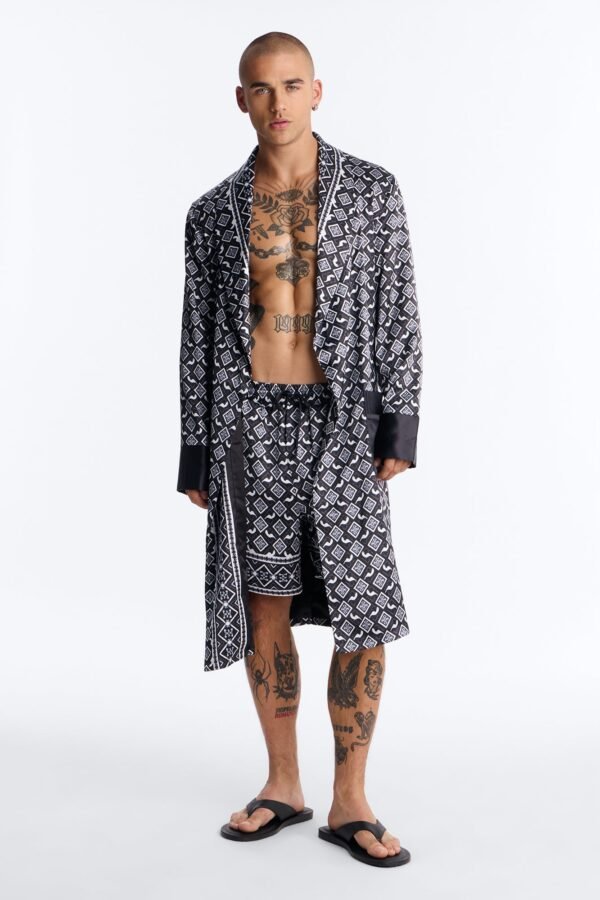 Midnight Tribal Robe Lounge Set