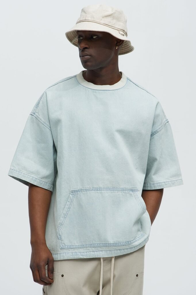 Boxy Denim Short Sleeve Tee