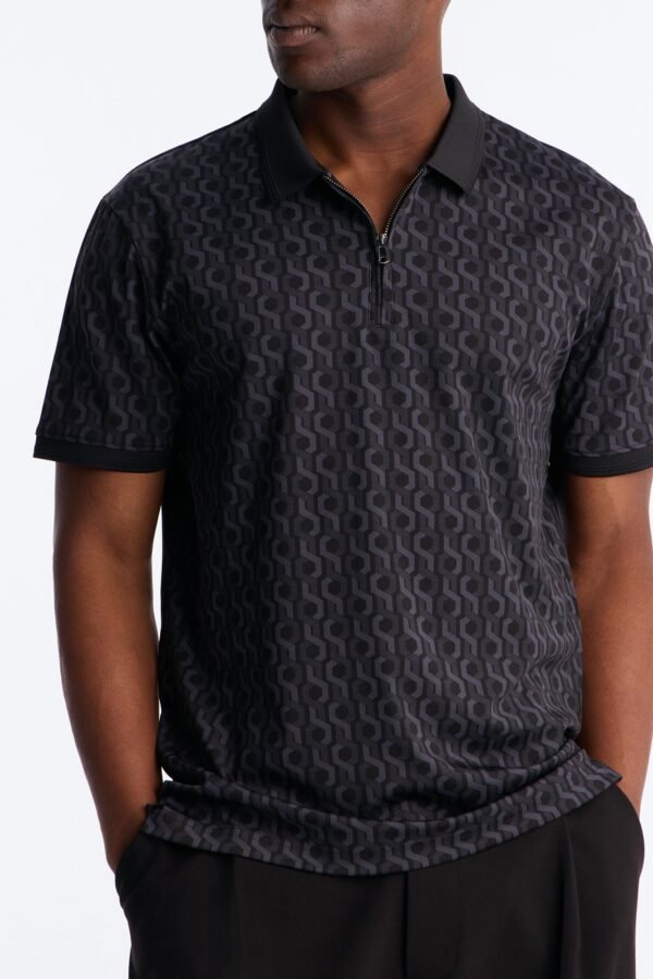 Circa Grid Quarter Zip Polo