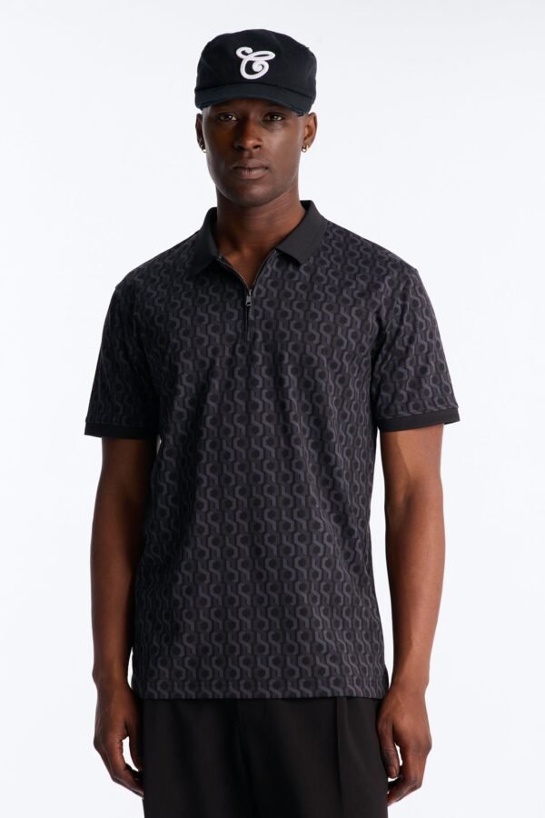 Circa Grid Quarter Zip Polo