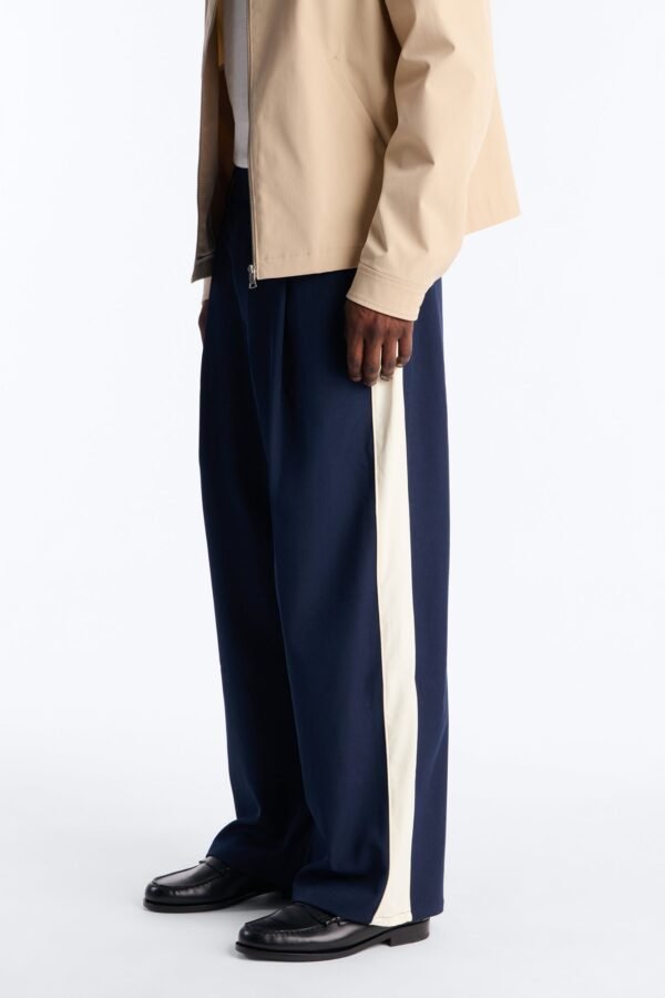 Satin Side Stripe Wide Leg Trouser