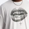 Speak On The Cross Rhinestone Oversized Short Sleeve Tee