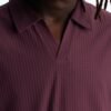 Terrance Textured Stripe Johnny Collar Polo