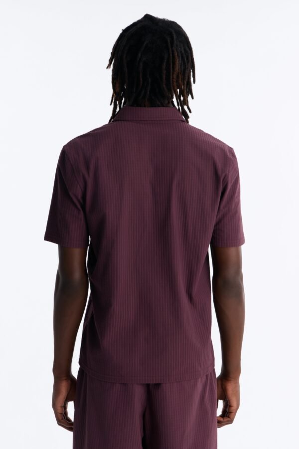 Terrance Textured Stripe Johnny Collar Polo