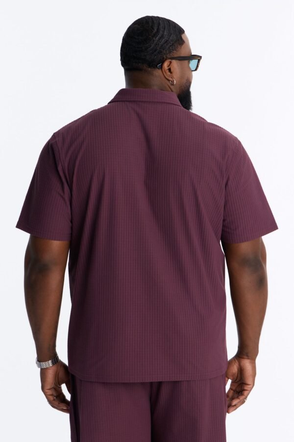 Terrance Textured Stripe Johnny Collar Polo