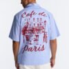 Cafe De Paris Pinstripe Button Up Shirt