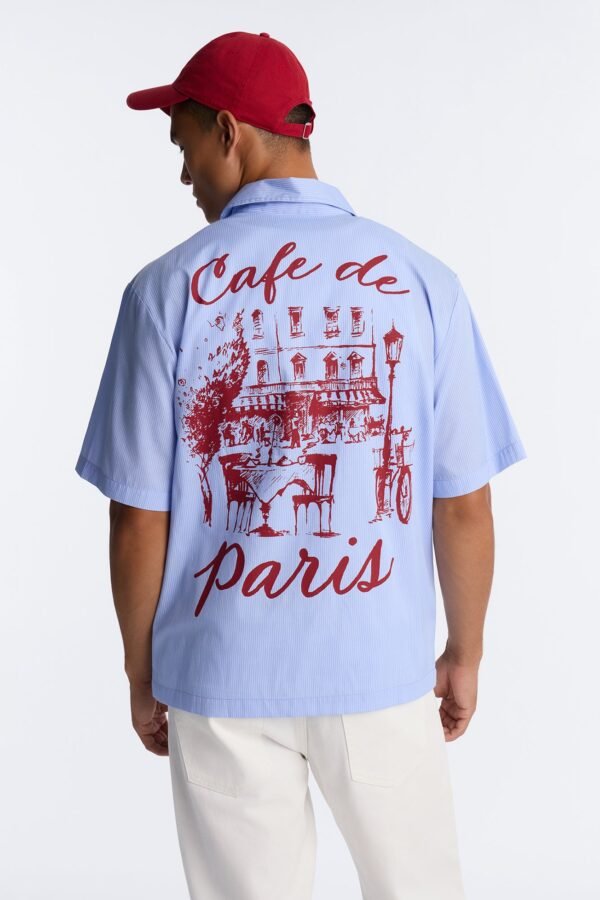 Cafe De Paris Pinstripe Button Up Shirt