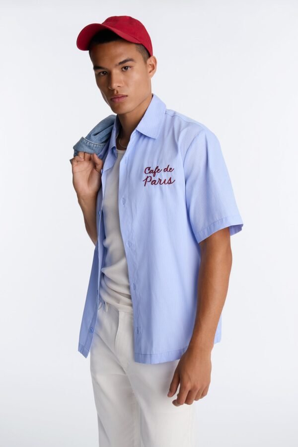 Cafe De Paris Pinstripe Button Up Shirt