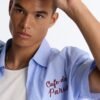 Cafe De Paris Pinstripe Button Up Shirt
