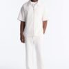 Textured Fleece Straight Leg Pant