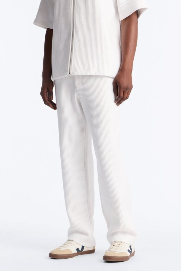 Textured Fleece Straight Leg Pant