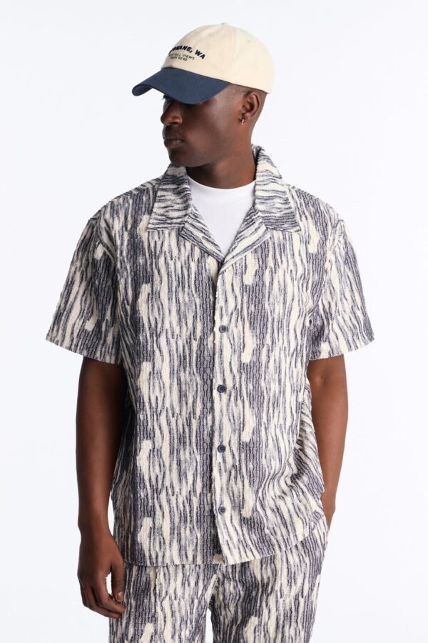 Starry Night Cuban Collar Button Up Shirt