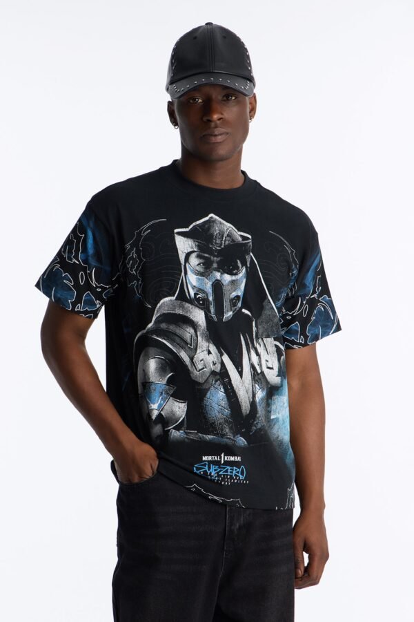 Mortal Kombat Sub Zero Heavy Weight Boxy Short Sleeve Tee
