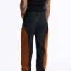 Faux Leather Paneled Straight Leg Pant