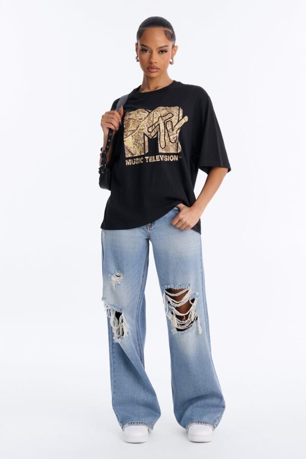 MTV Camo Fill Logo Boxy Tee