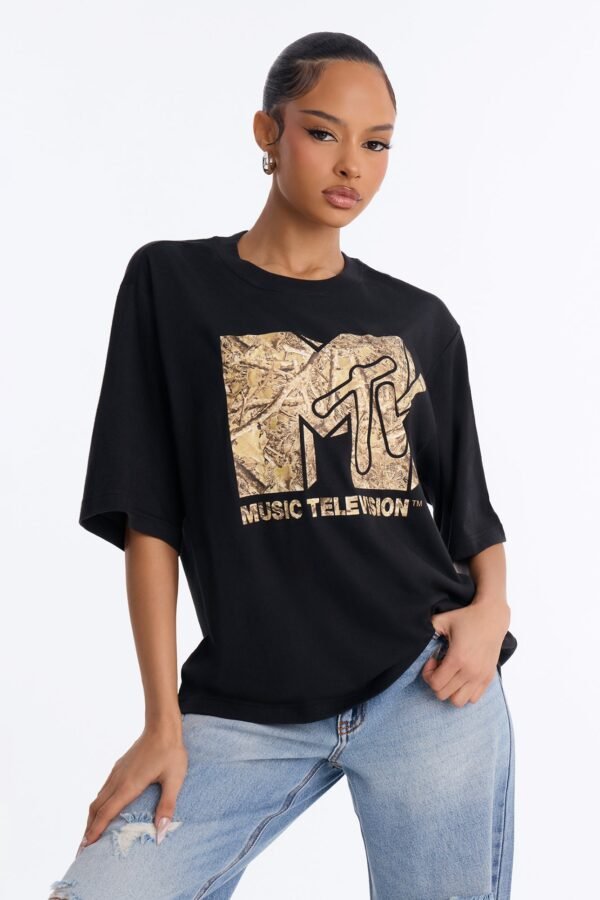 MTV Camo Fill Logo Boxy Tee