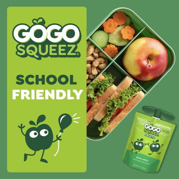 GoGo squeeZ No Sugar Added Apple Applesauce & Fruit Puree Pouches, 3.2 oz (16 Pack)