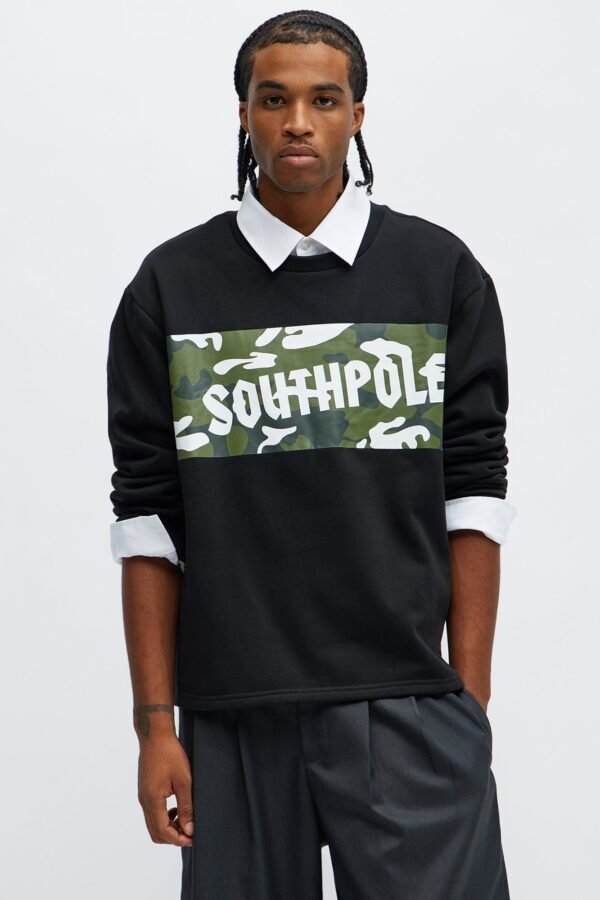 Southpole Camo Panel Sweatshirt