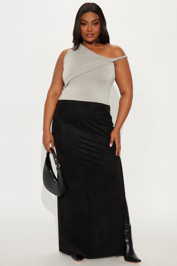 Peyton Low Rise Faux Suede Maxi Skirt